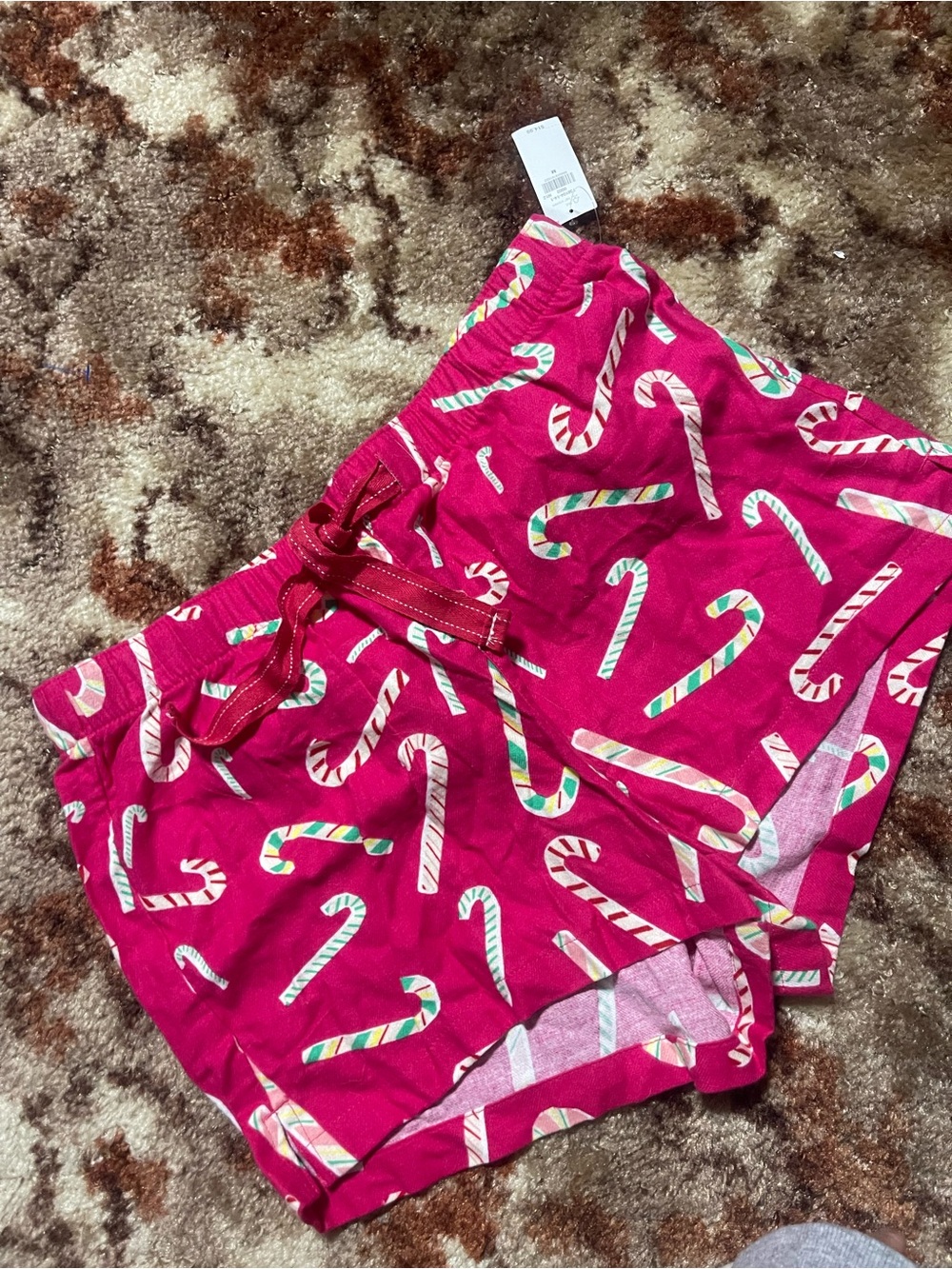 Old Navy Pink Candy Cane Print Athletic Lounge Shorts